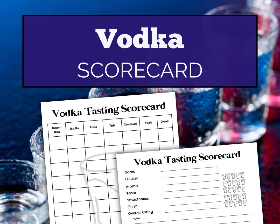 Vodka Card Vodka Tasting Scorecard – Printable Party Game for Drink Flights (PDF ...