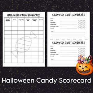 Halloween Candy Scorecard – Spooky Party Game (PDF Printable)