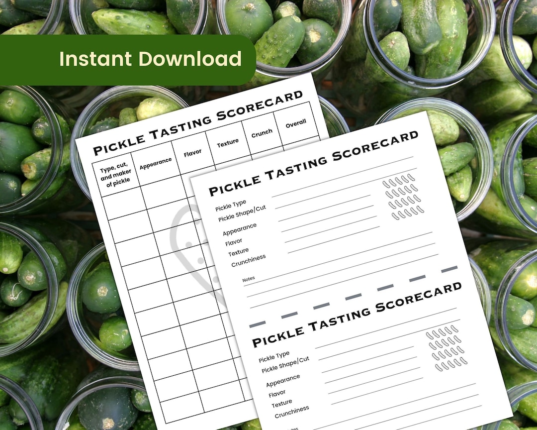 Pickle Tasting Score Card Family Party Food Game Food Etsy