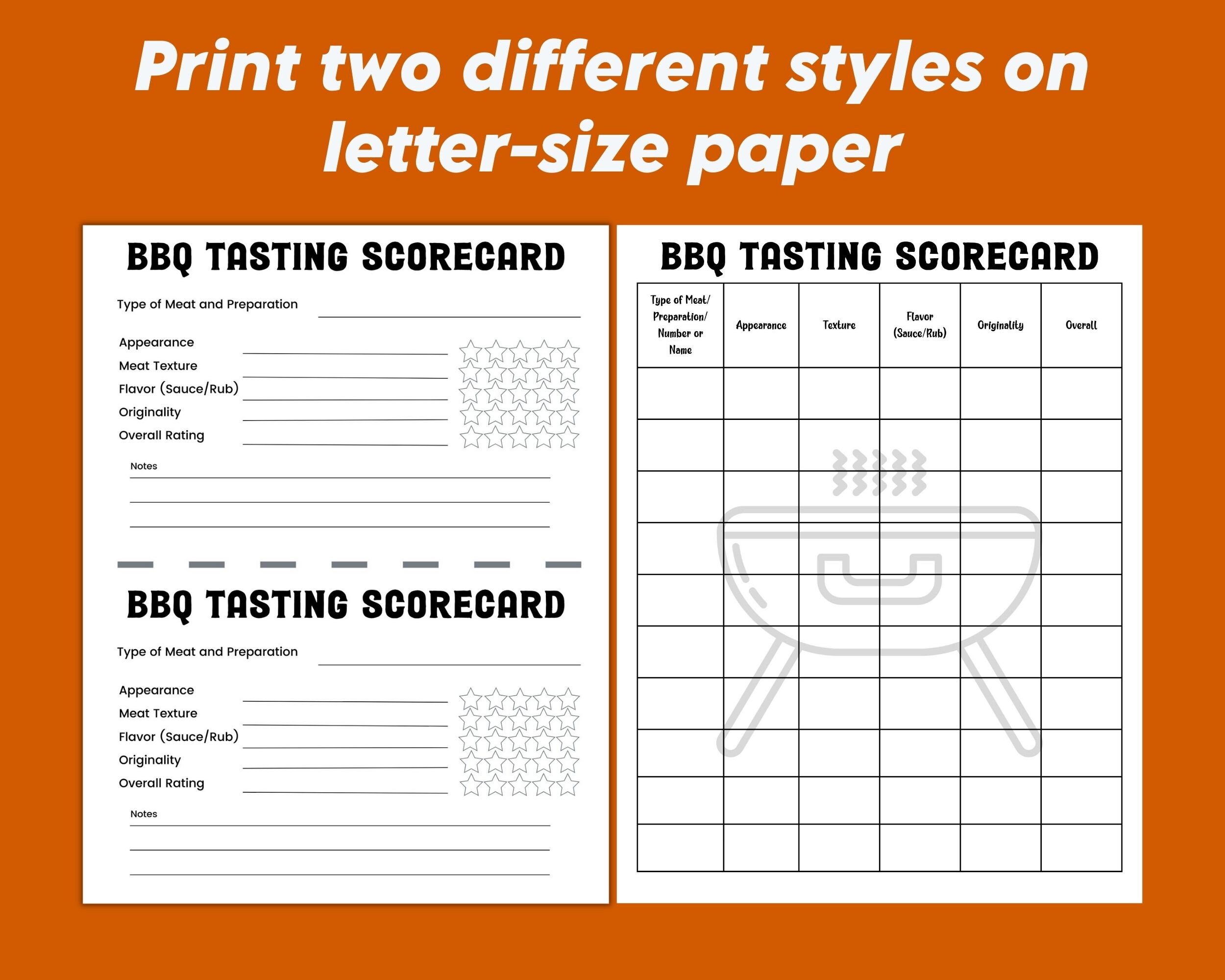 BBQ Tasting Score Card Barbecue Cookoff Party Food Instant Download bbq-tasting-score-card-barbecue-cookoff-party-food-instant-download