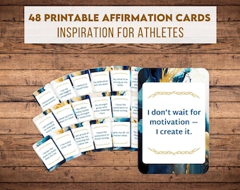 Affirmation Cards for Athletes - Motivation and Confidence (Printable PDF Download)