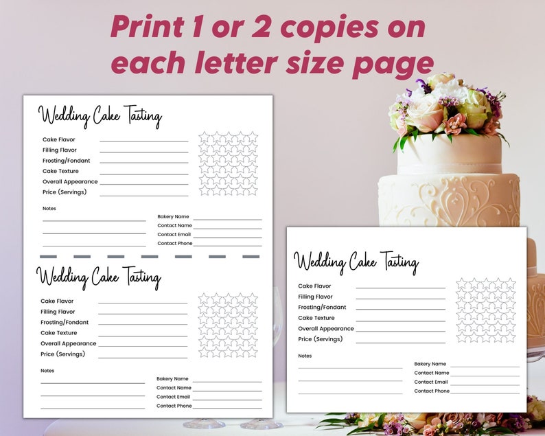 Wedding Cake Tasting Sheet Bride Cake Planner Tasting Score Etsy Wedding Cake Tasting Sheet Bride Cake Planner Tasting Score Etsy