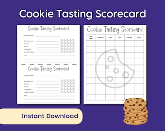 Cookie Tasting Party Score Card, Cookie Competition Contest Scorecard, Christmas Cookies Decorating Baking Party and Exchange for Friends