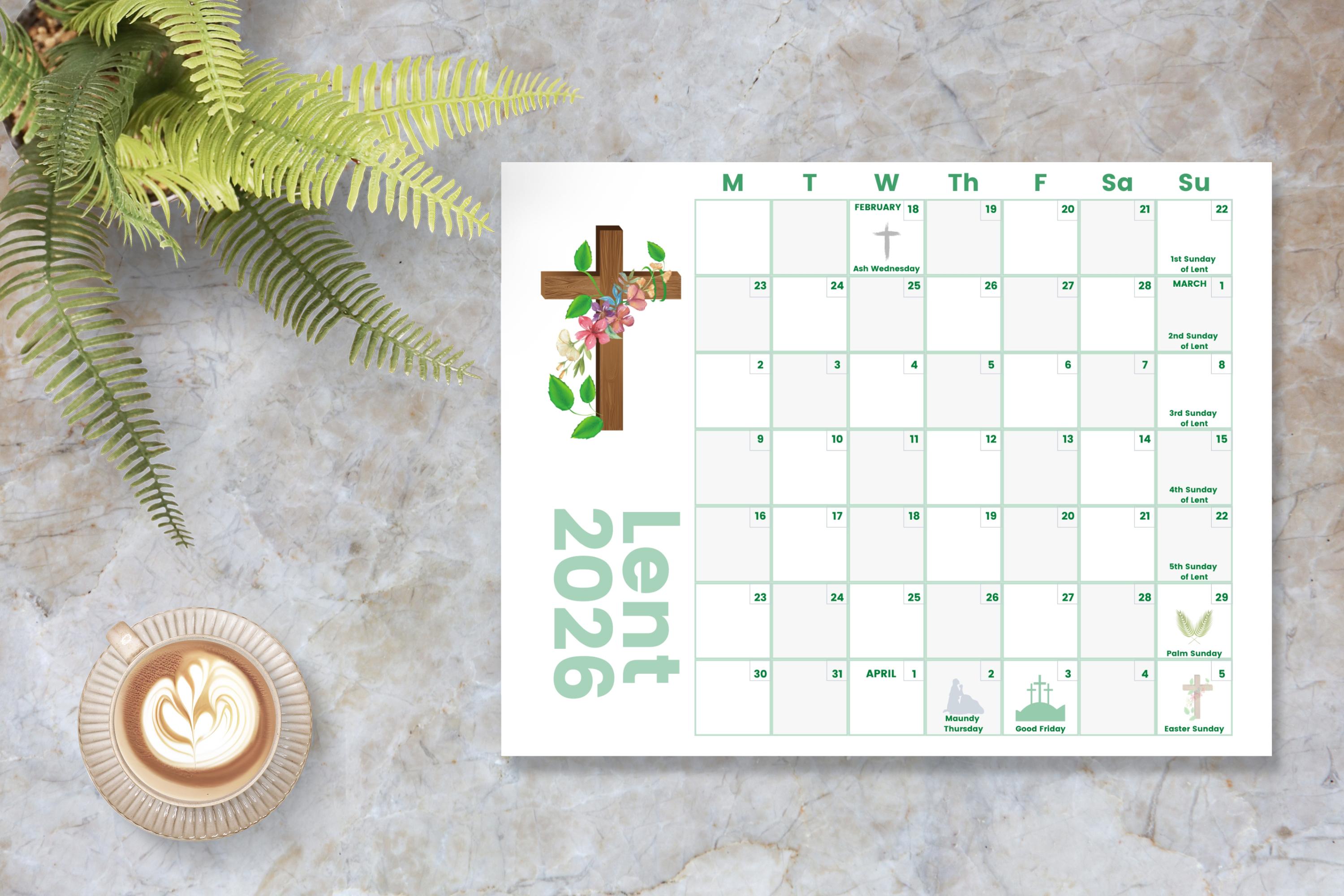 Lent Calendar & 40 Day Bible Verse List Printable PDF With Bonus Daily ...