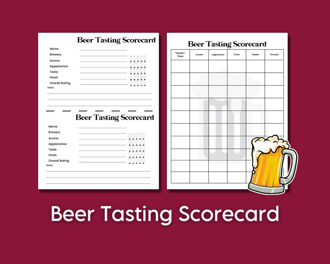 Beer Tasting Scorecard, Beer Lover Score Card, Brew Pub Craft Beer Rating, Fall Fest Beer Log Brewery Pub Scorecard for October Party Events - Etsy beer-tasting-scorecard-beer-lover-score-card-brew-pub-craft-beer-rating-fall-fest-beer-log-brewery-pub-scorecard-for-october-party-events-etsy