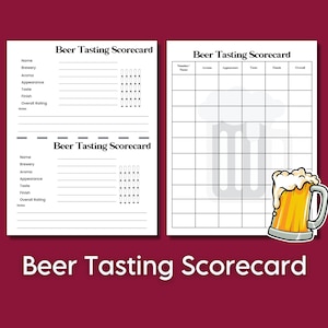 Cartão de pontuação de degustação de cerveja, cartão de pontuação de amante de cerveja, classificação de cerveja artesanal de pub de cerveja, registro de cerveja do festival de outono Cartão de pontuação de pub de cervejaria para eventos de festa de outubro