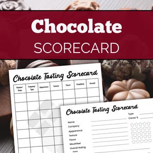 Tarjeta de puntuación de cata de chocolate: Juego de fiesta Gourmet Flight (Descarga PDF)