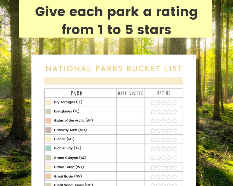 National Parks Bucket List Printable Keep Track Of Your National national-parks-bucket-list-printable-keep-track-of-your-national