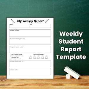Informe semanal del estudiante para enviar a casa / Fomentar las habilidades de comunicación y escritura de la escuela a casa