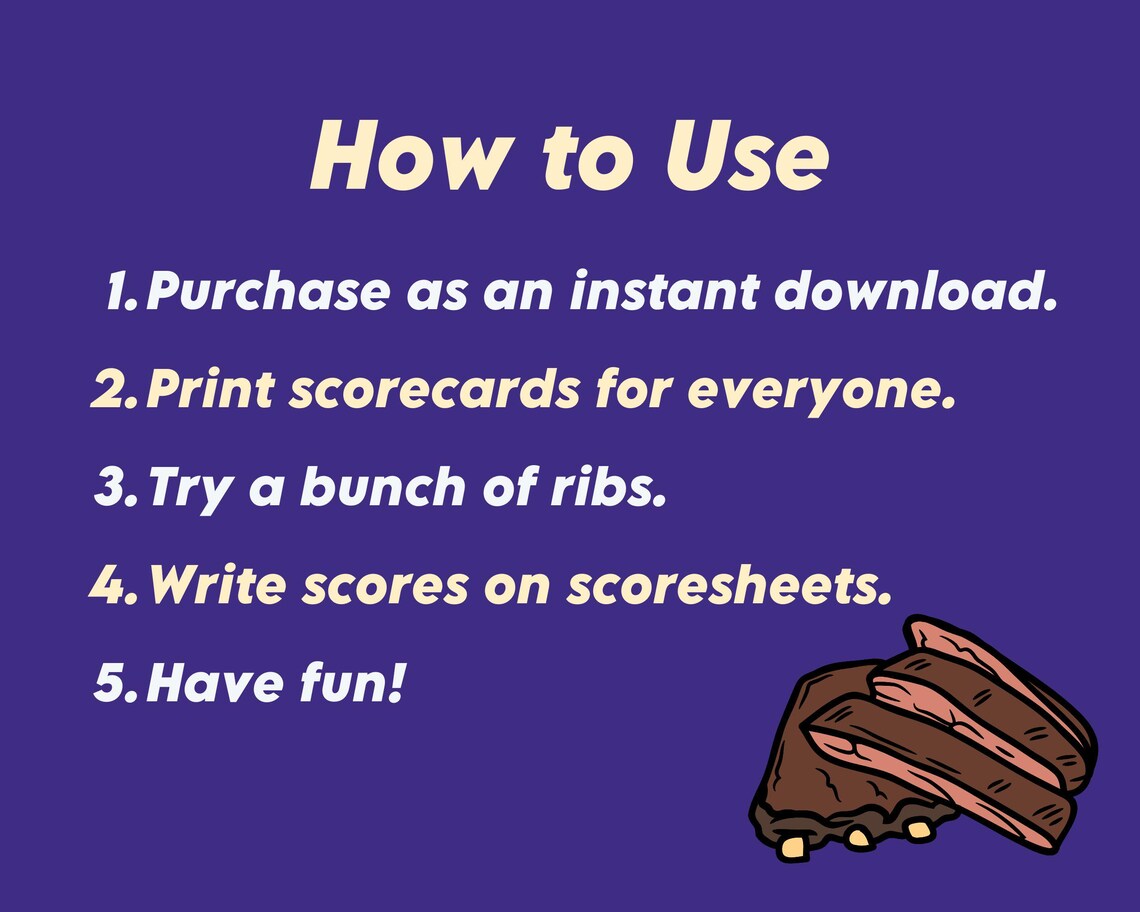 Out Getting Ribs Note Sheet Ribs Tasting Scorecard – BBQ Cookoff Judging Sheets (digital Download ...