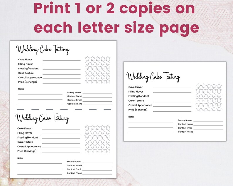 wedding-cake-tasting-scorecard-bride-planning-cake-tasting-etsy