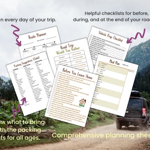 Road Trip Planner Printable Checklist, Trip Planning for Total Trip ...