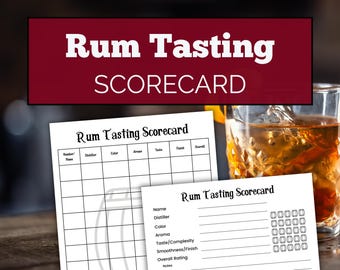 Rum Tasting Scorecard – Cocktail Flight Party Game (PDF Download)