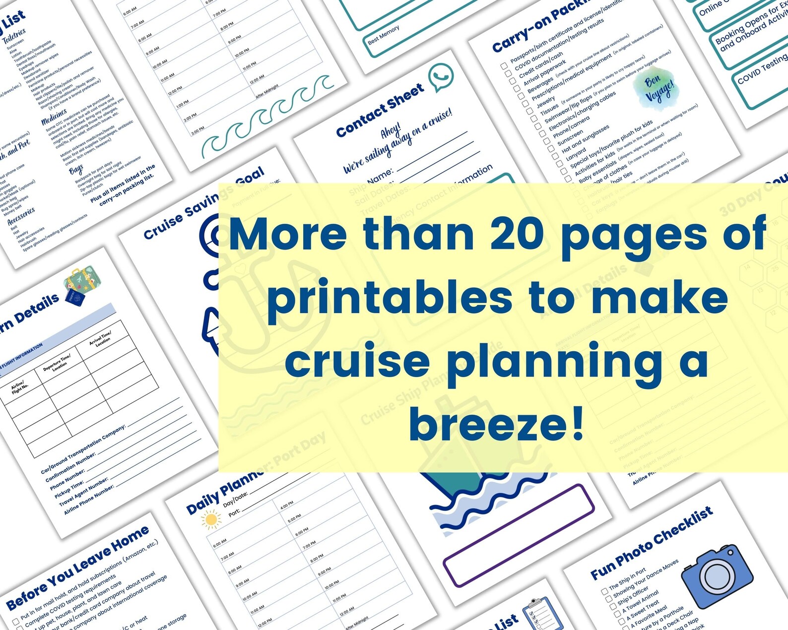 Cruise Planner Printable Checklist Cruise Essentials Trip - Etsy