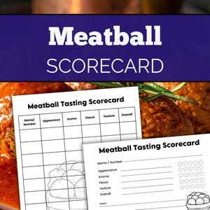 Meatball Tasting Scorecard – Family Cookoff Judging Party Game (Printable PDF Download)