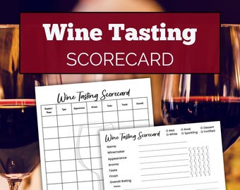 Wine Tasting Scorecard – Wine Flight Party Game (PDF Download)