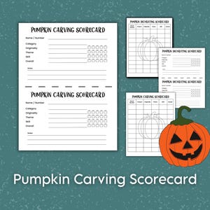 Kürbis dekorieren Score Card, Halloween Party Contest Judges Scorecard, Jack O Lantern Carving Schulaktivität, Kürbis Scoring Printable