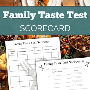 Family Taste Testing Scorecard – Dinner Party Game Printable Kit (PDF Download)