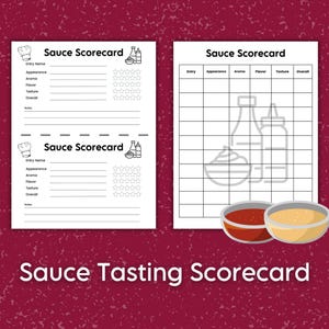 Sausproeverij scorekaart, scorekaarten voor smaaktestwedstrijd, Hot Sauce Party digitale download afdrukbaar proeverijevenement, activiteit in kleine groepen