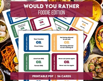 Feinschmecker würden Sie lieber Spiel - 56 Dinner-Party-Gesprächskarten (Printable PDF)
