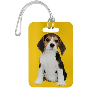 Beagle Luggage Bag tag, funny Baggage Luggage Tags, Fun Dog Photo Tag, Dog Travel ID Tag, Beagle lover gift