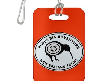 Kiwi Luggage Tag, New Zeeland travel Tag, wanderlust gift with a cute kiwi bird gift for your next adventure and outdoor adventure