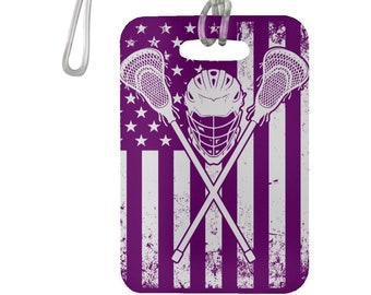 Lacrosse Luggage Tag | Lax  sport Gifts  | cool Sport bag Gift For kids | Kids Sports Name Tag | Lacrosse Backpack Tag summer sport camp