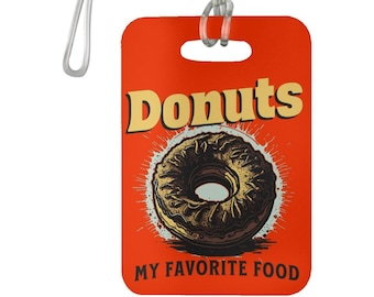 Donut Luggage Tag, sweet Travel Accessory food blogger, cute travel gift, Sprinkled Donut Travel Tag cool Bag Identifier for him