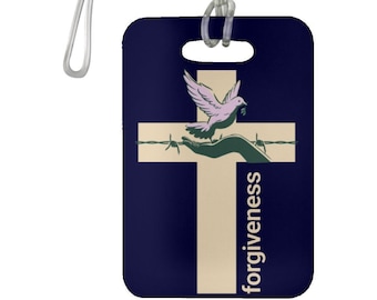 Forgiveness Luggage tag, religious travel Gift for Christmas forgive and celebrate XMAS