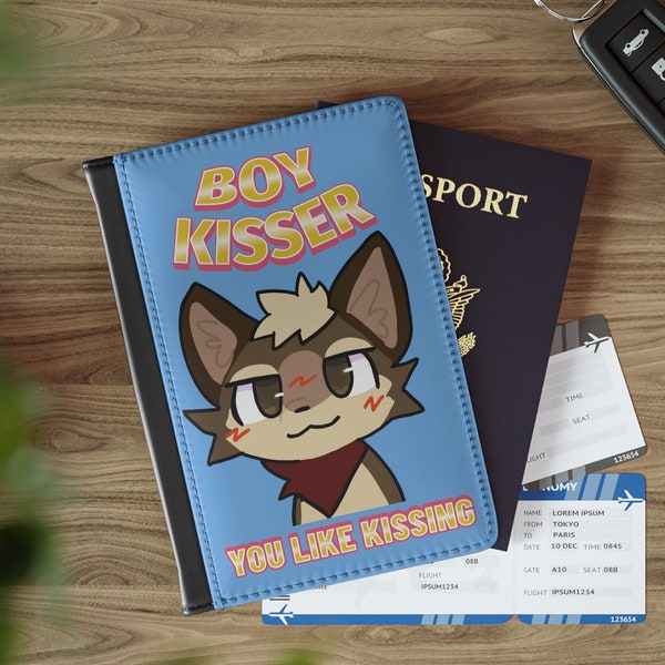 Boykisser meme fursona furry passport Cover, Fursona Passport Holder, Funny Gift, Boy Kisser Meme Passport holder fursona art