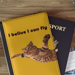 Ik geloof dat ik kan vliegen kattenpaspoorthoes kattenliefhebber | Pilotencadeau | Coole kat | Cadeau kattenliefhebber | Schattige kattenliefhebber | Kat moeder cadeau