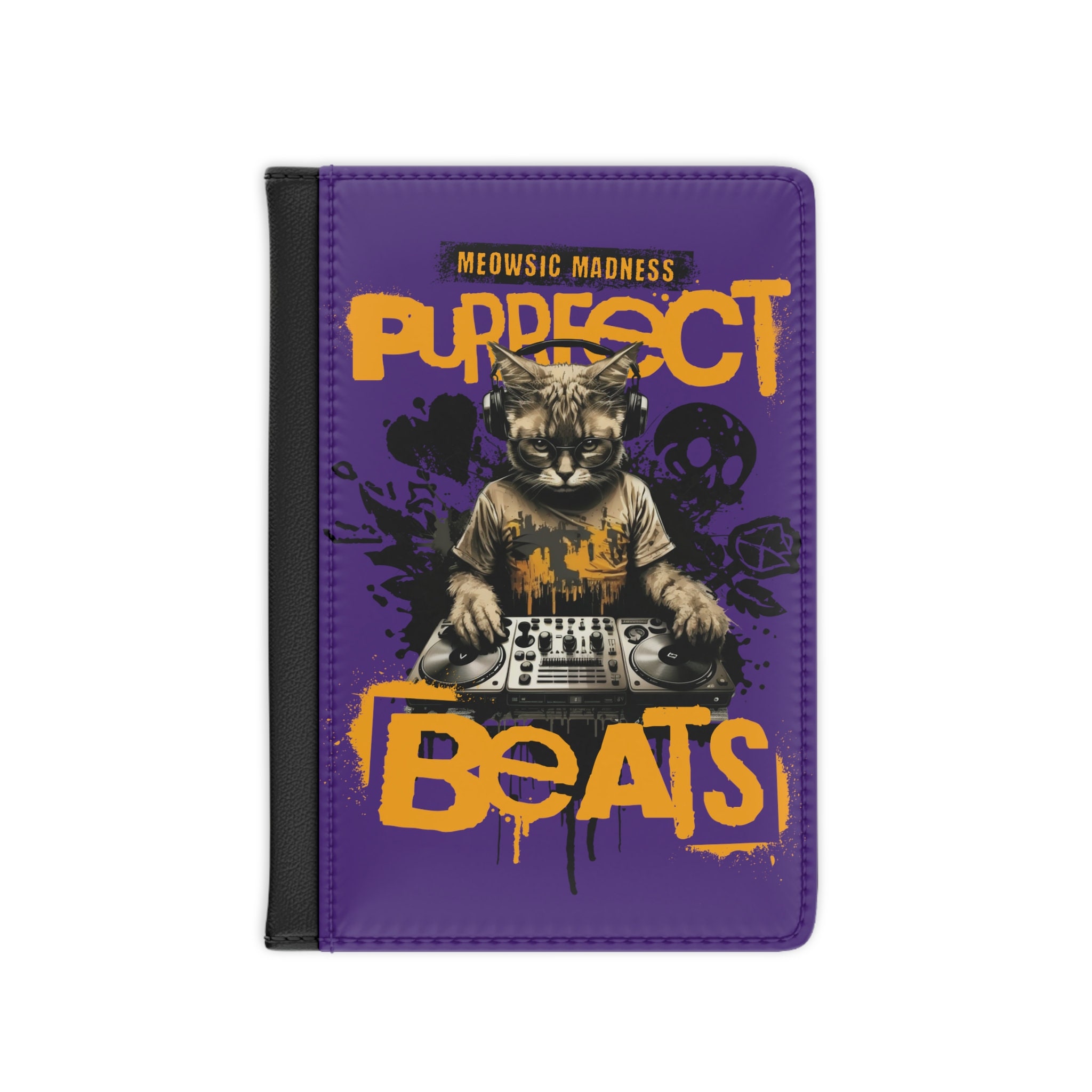 Discover Music Perfect Beats Cat Passport Cover