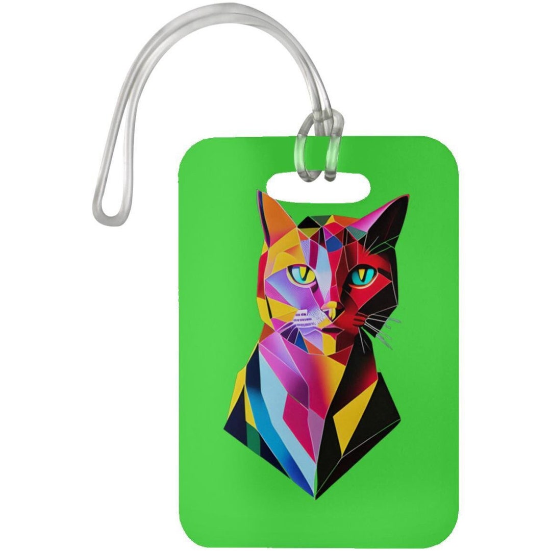Funny Cat Luggage Tag, Space Cat Hyper Futuristic Luggage Tag, Cat Art ...