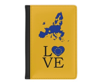 European Union Passport cover,  EU Citizen Passport holder, Travel Accessories, faux Leather,  Euro Travel Wallets