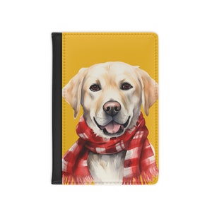Weihnachtshundepasshülle, Labrador Retriever Passhülle, Reisepass aus Kunstleder, Geschenk für Haustierbesitzer