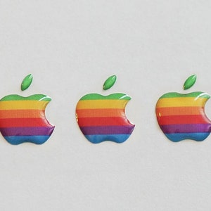 Apple Retro stickers for iPhone, MacBook, iPad, iMac or any other surface : Apple Accessory, Decal, 3D, Domed for iPhone, Resin, Logo 2.0x1.6 cm