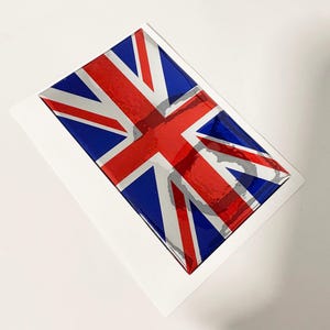 3D Union Jack Sticker: Resin GB Flag Decal (100x60 mm/ 3.94&quot;x2.36&quot;)