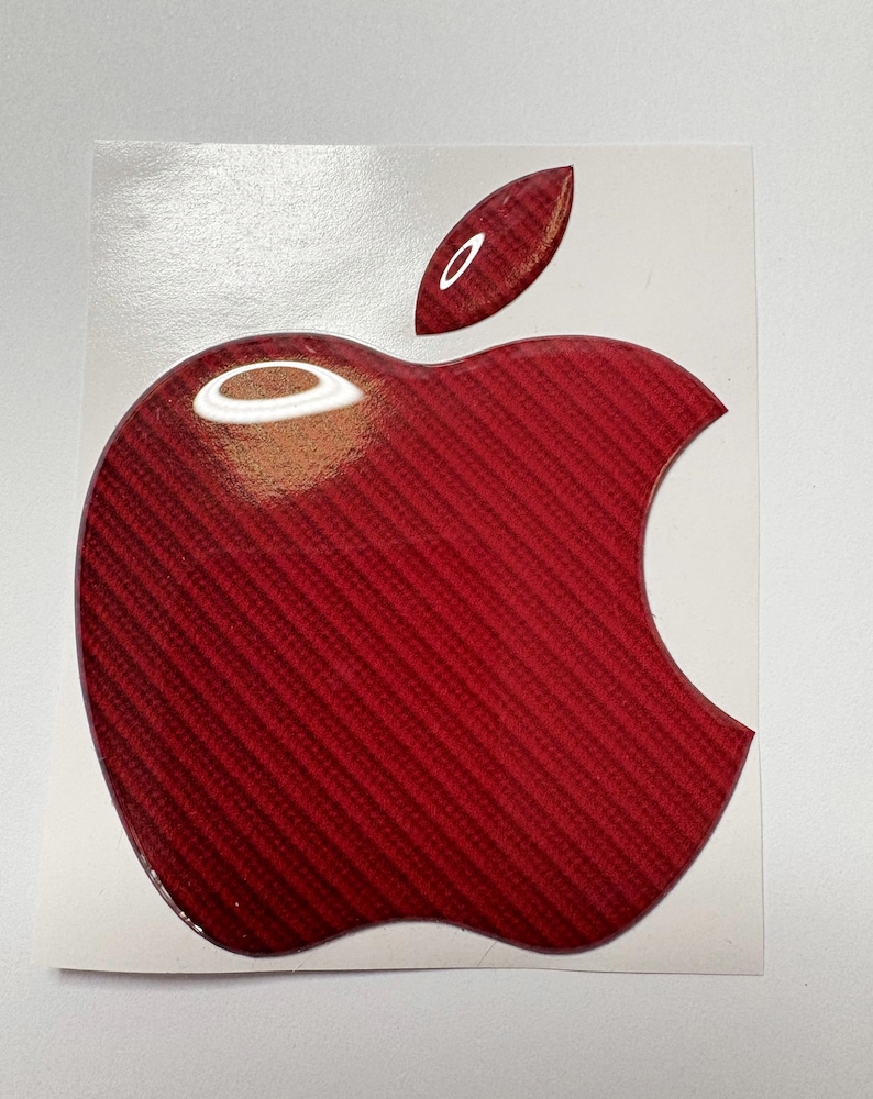 Carbon Fiber Apple Logo Sticker: 3D Domed Decal for Iphone, Macbook ...