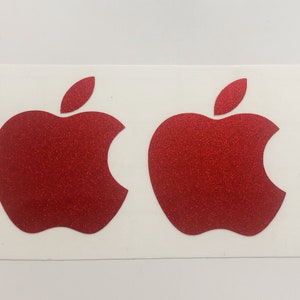 Rot glitzernder Apple Logo Vinyl Aufkleber für MacBook, iPhone, iPad