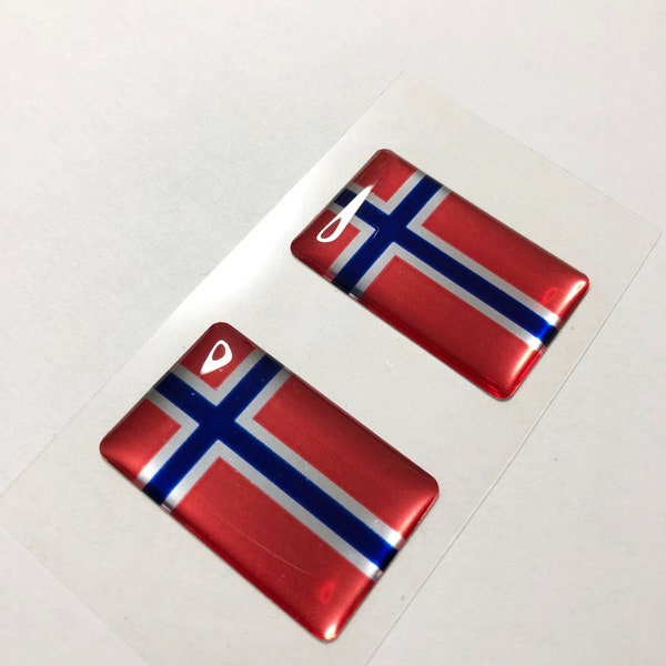 2 Stück Norwegen Flagge Aufkleber (32x20 mm oder 50x30 mm) Flaggen Aufkleber 3D Harz Silikongel Aufkleber Norwegische Flagge Auto Fahrrad