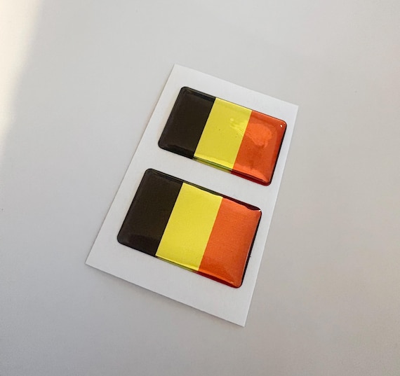 Belgium Flag Sticker (2pcs): 3D Resin Decal for Car, Bike
