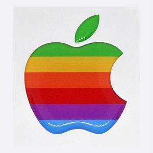 Apple Retro stickers for iPhone, MacBook, iPad, iMac or any other surface : Apple Accessory, Decal, 3D, Domed for iPhone, Resin, Logo image 1