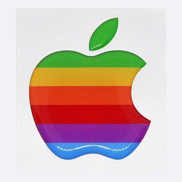 Stickers Apple Retro pour iPhone, MacBook, iPad, iMac ou toute autre surface :) Accessoire Apple, sticker 3D, bombé pour iPhone, résine, logo