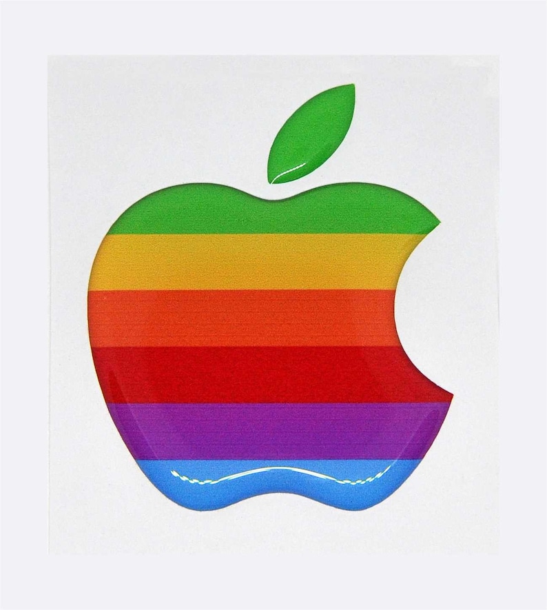 Apple Retro stickers for iPhone, MacBook, iPad, iMac or any other surface : Apple Accessory, Decal, 3D, Domed for iPhone, Resin, Logo image 1