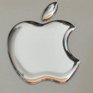 3D Domed Apple Logo Sticker: Chrome Vinyl Decal for MacBook, iPhone