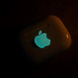 Glow in the Dark Apple Logo Sticker: 3D Domed Decal