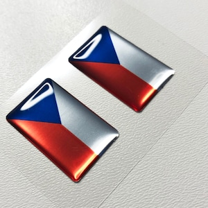 Puede incluir: Dos pegatinas con la bandera de la República Checa. Las pegatinas son rojas, blancas y azules y tienen un acabado brillante.