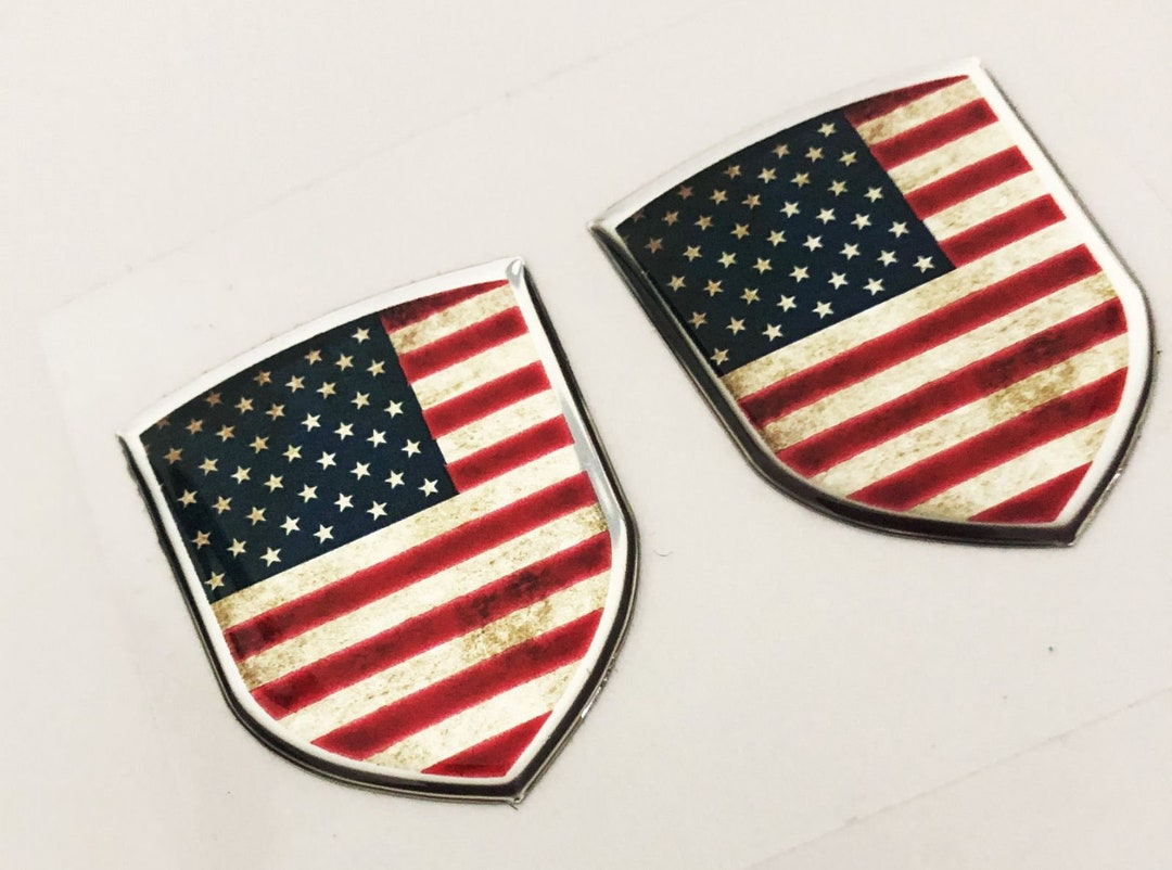 Aluminum United States Flag Sticker America USA Car Bike - Foto 2