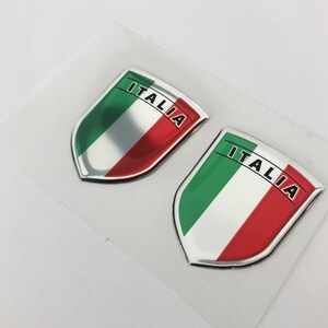 Italian Flag Aluminium Decal Emblem Badge – Luxury Car Sticker