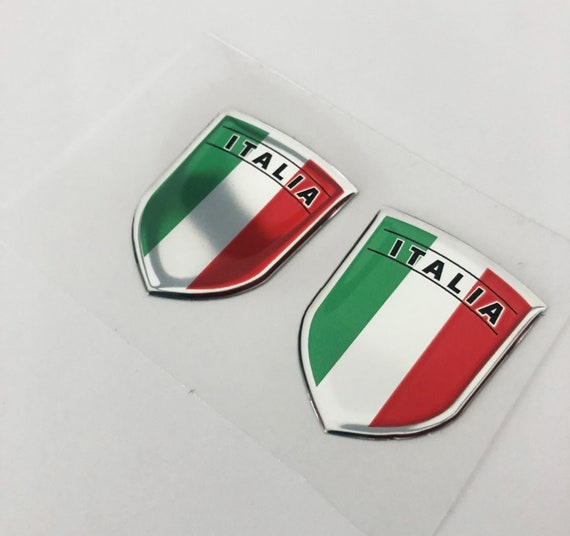 2 x Italien Flagge Aufkleber 40x32 mm oder 1 Stück 80x64 mm Aufkleber 3D  Harz Silikongel Aufkleber Italienische Flagge Auto Fahrrad - .de